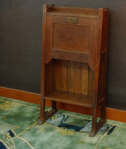 Very rare L & J G Stickley Onondaga Shops period drop front desk circa 1902 to 1906.